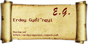 Erdey Gyöngyi névjegykártya