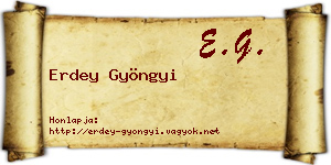 Erdey Gyöngyi névjegykártya
